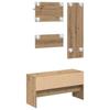 Hallway Furniture Set with Shelf 4 pcs Rustic Oak Wood Material