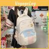 Letters Color Blocked Star Embroidery Pattern Student Backpack Pendant With