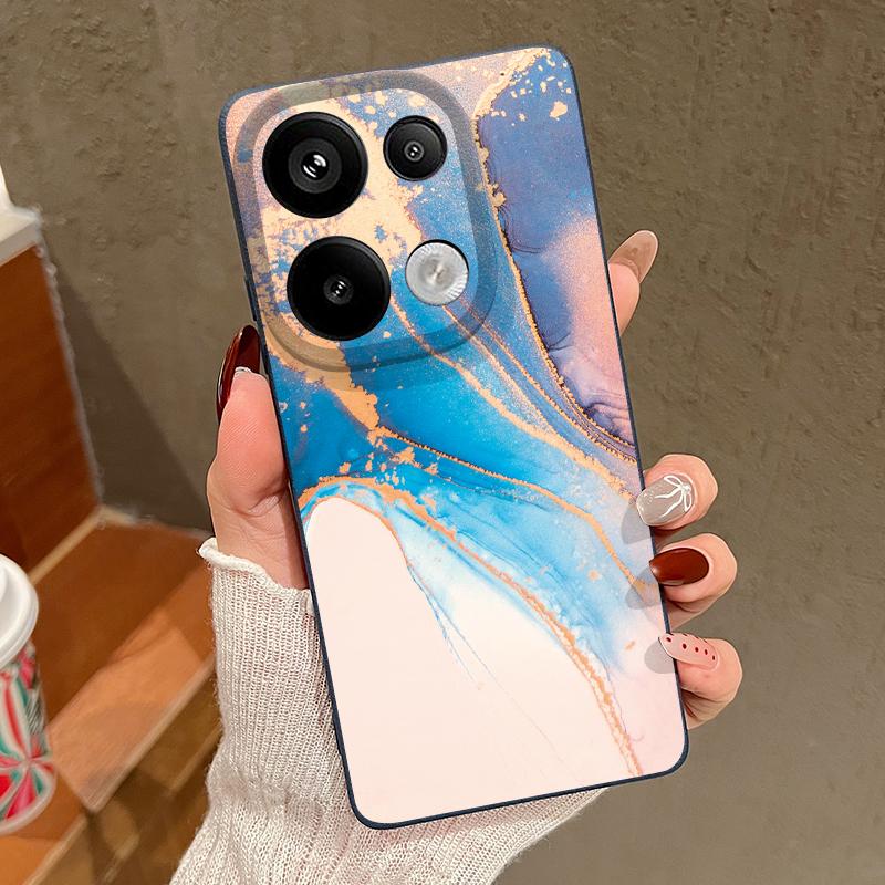 Чехол с узором под белый мрамор для Xiaomi 13T Pro Redmi Note 15 Pro 4G Redmi Note 14 13 Pro+ 5G Силиконовая накладка с текстурой кожи