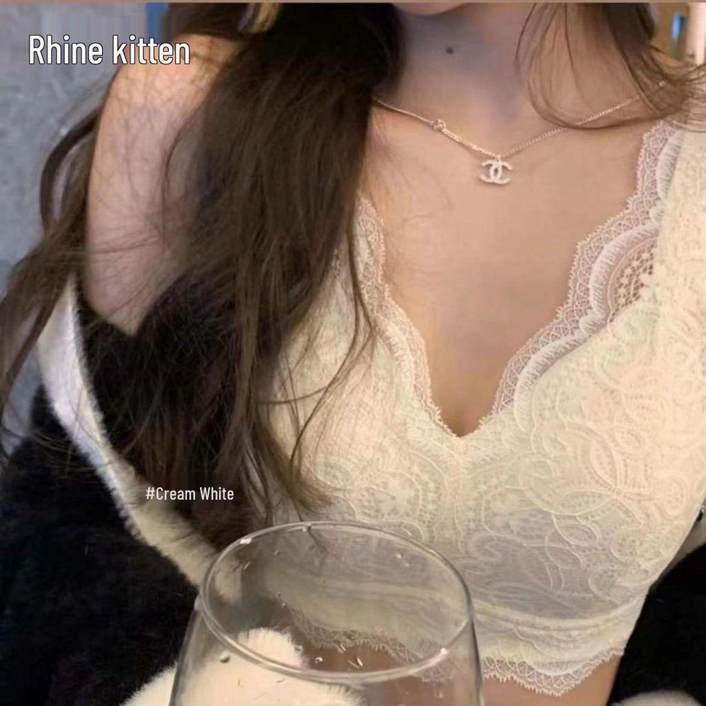 Кружевной бесшовный бюстгальтер полной чашки - Летнее женское сексуальное тонкое нижнее белье с боковой поддержкой и в стиле жилета для маленькой груди