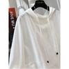 Early Autumn Plus Size Women S Hooded Long Sleeve Solid Thin Sheer Casual T Shirt Sweatshirt