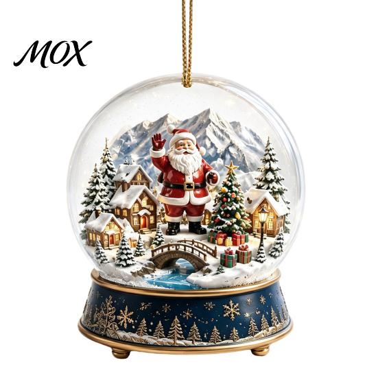 Christmas Gift for Friends Crystal Ball Style Pendant with Hanging Rope, 2D Flat Acrylic Ornaments Ornament Holiday Tree Decoration And Festive Party