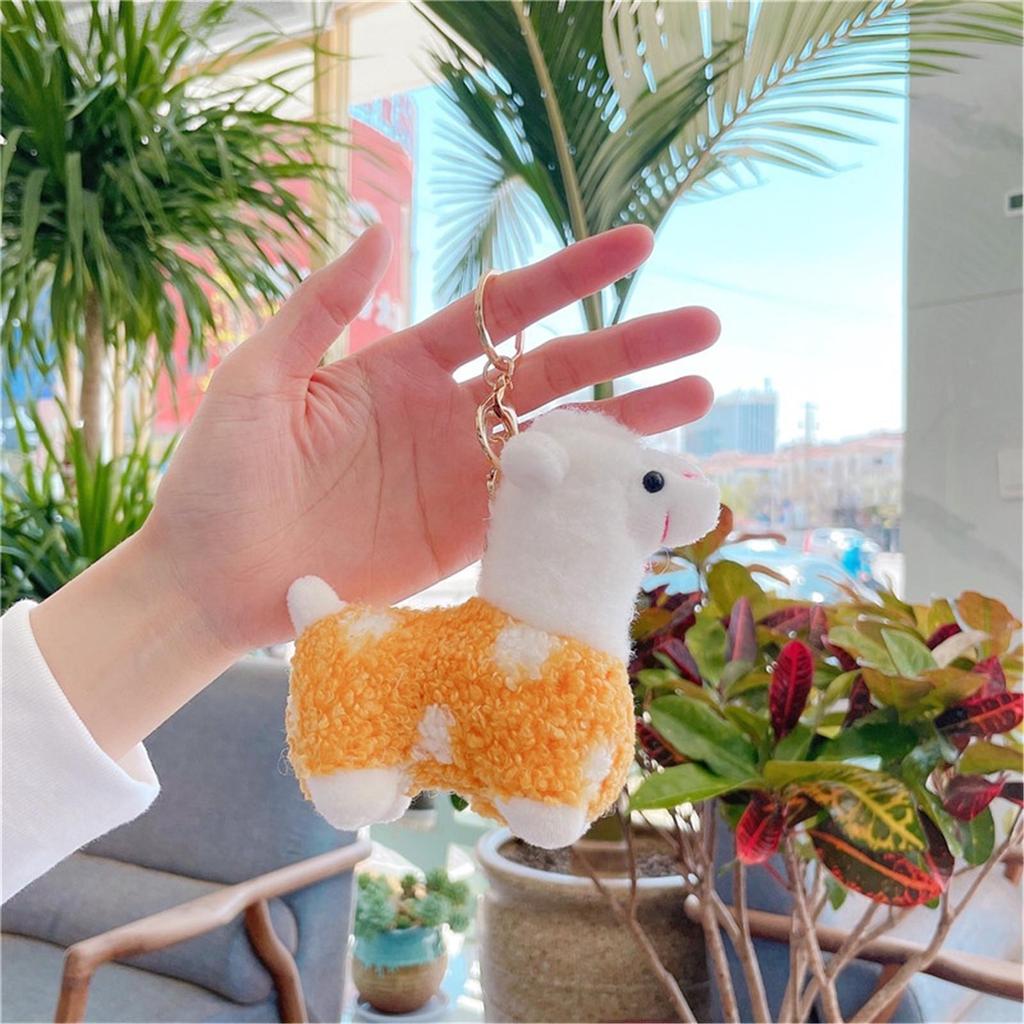 Alpaca- Keychain Plush Easter Llama Plushie Pendant Sheep Doll Stuffed Toy Animals Keyring For Girls Boys
