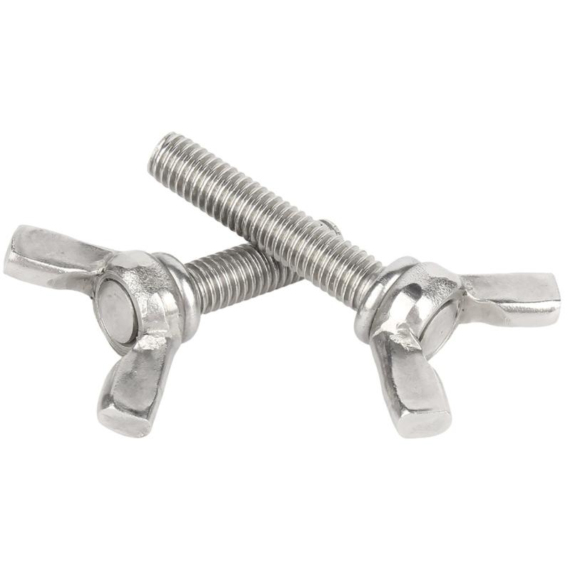 BSW / UNC 10#-24 1/4-20 304 A2 Stainless Steel Hand Tighten Screws Butterfly Bolts Adjustable Wing Thumb Screw