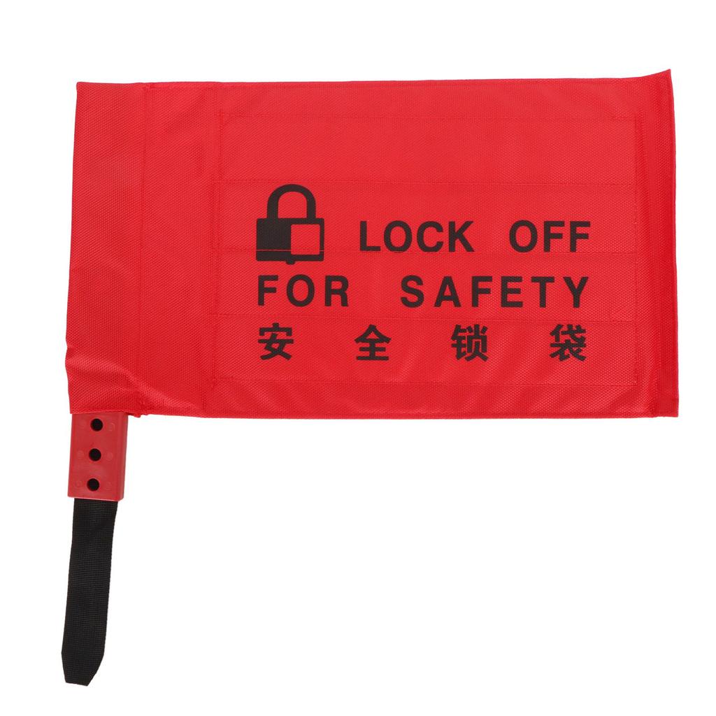 Electrical Plug Lockout Lock Bag Red Black Tear Resistant Safety Plug Lock Bag for Energy Isolation