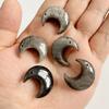 1pc 22x25MM Natural Quartz stone Moon Shape Pendant Charm DIY Necklace Earring Jewelry Decoration