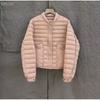 Womens Lightweight Down Jacket Short Puffer Coat With 90% White Duck Stand Collar Casual Winter Outerwear