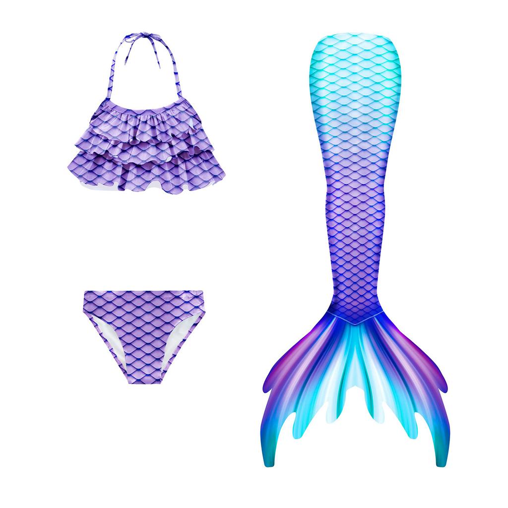 Новинка 2024 года, детский купальник для девочек, костюм русалки с хвостом русалки, детский купальник для косплея, пляжное бикини в стиле фэнтези