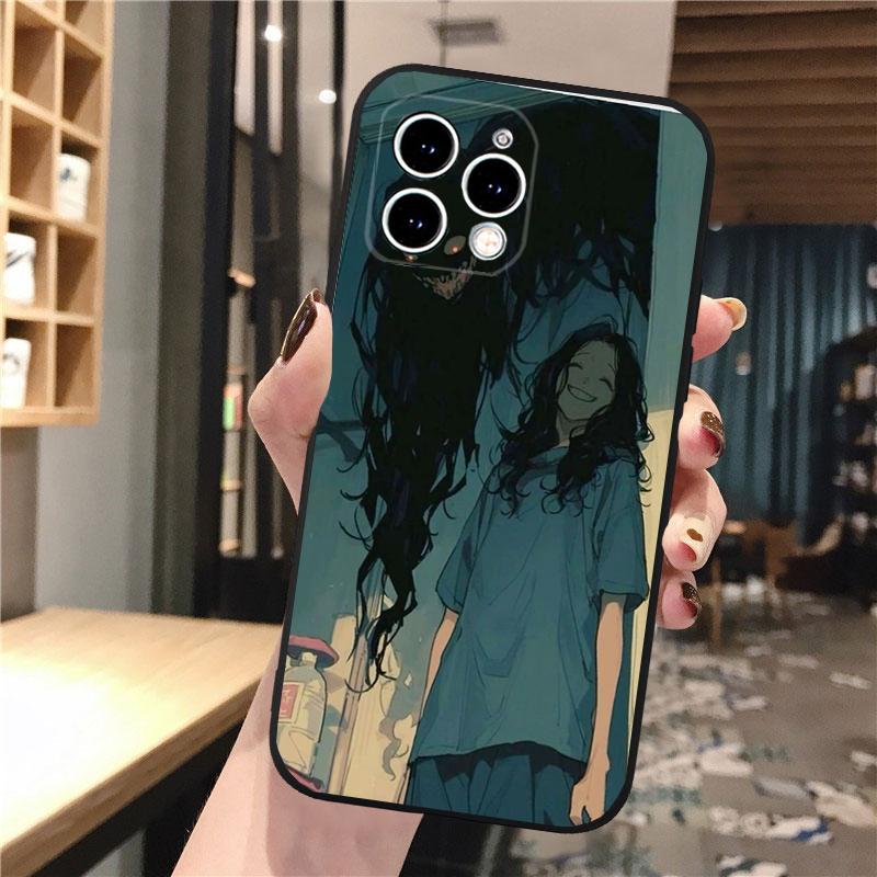 Чехол для телефона для iphone 17 Pro Max 17 Pro Air 16 15 14 13 Pro Max 15 16 Pro 15Plus Аниме Девушка Арт Глаза Ужаса