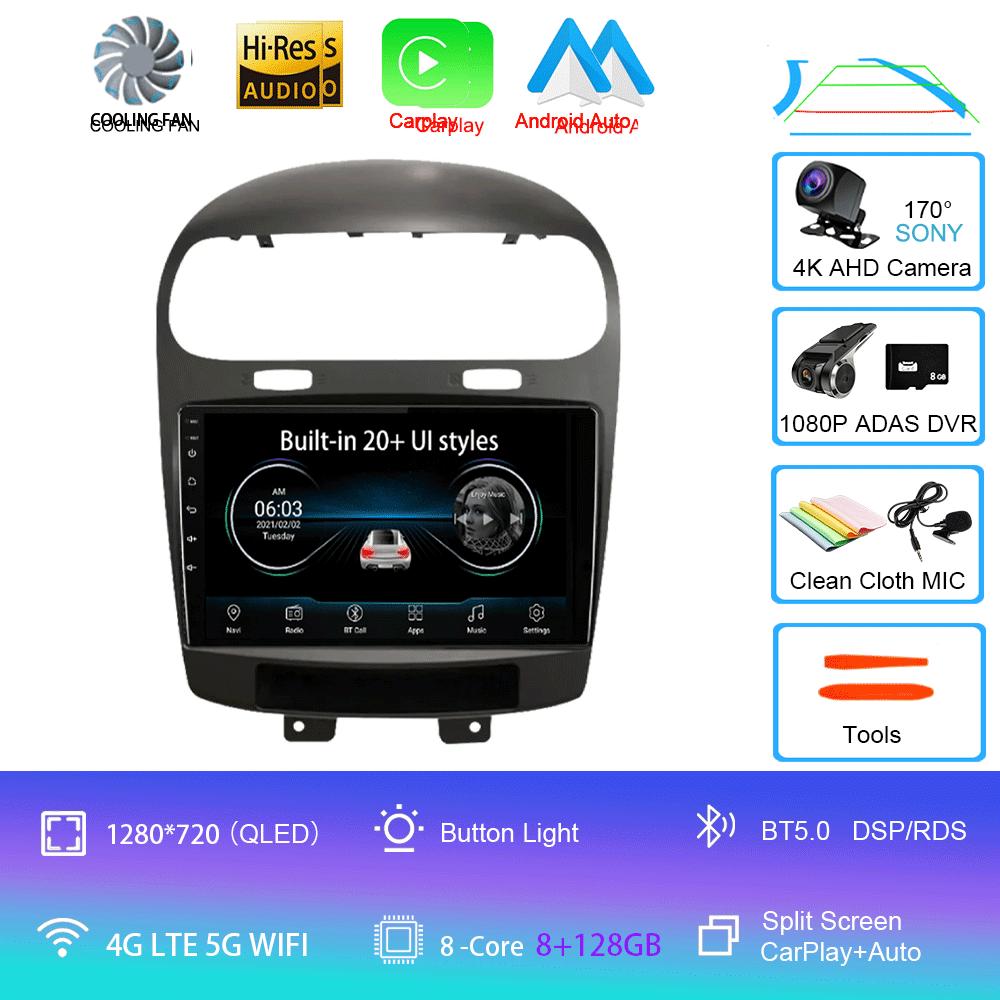 Для Dodge Journey Fiat Leap 2012-2020Автомобильное радио Навигация GPS Навигация Мультимедийный проигрыватель Android 14 2 Din Carplay WIFI+4G