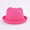 Lovely Baby Bucket Hat With Ear Solid Girl Straw Hats Kids Summer Beach Sun Caps