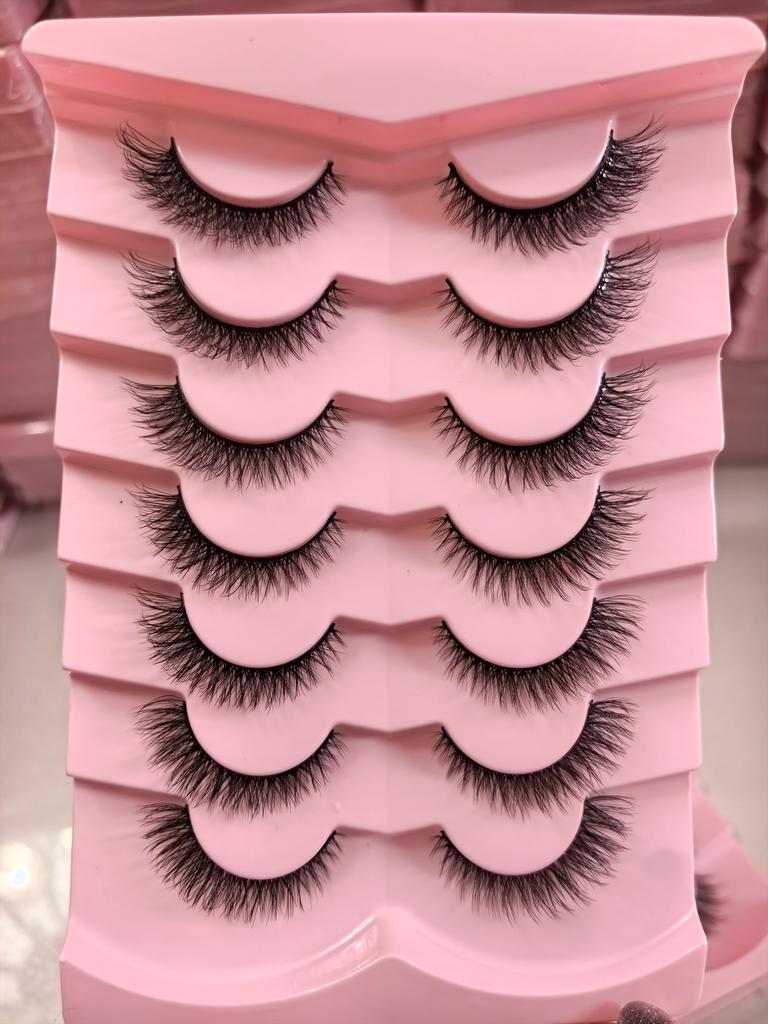 7 Pairs Per Tray Hot Sales New Product Strip False Eyelashes Lash Fluffy Eyelash Vendor Bulk 3d Faux Mink Lashes