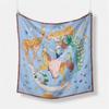 53cm Giraffe Tiger Horse Brand Square Scarf Woman 2024 Design Silk Scarf Women Bandana Luxury Headband Hijab Foulard Neckerchief