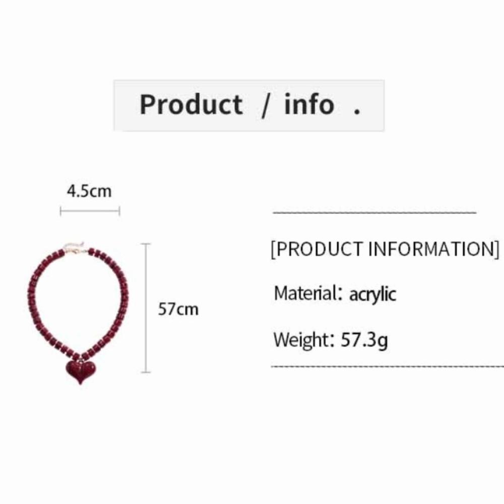 Heart Shape Clavicle Chain Acrylic Neck Ornament Fashion Women Jewelry Party Jewelry