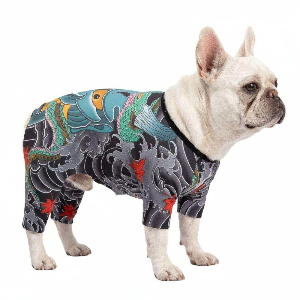 Four Seasons Pet Tattoo Jacket Lifelike Puppy Clothes  French Bulldog Pug Corgi