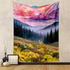 Deer in a Colorful Mountain Sunrise Patterned tapestry home decor, suitable for bedroom and living room, gift