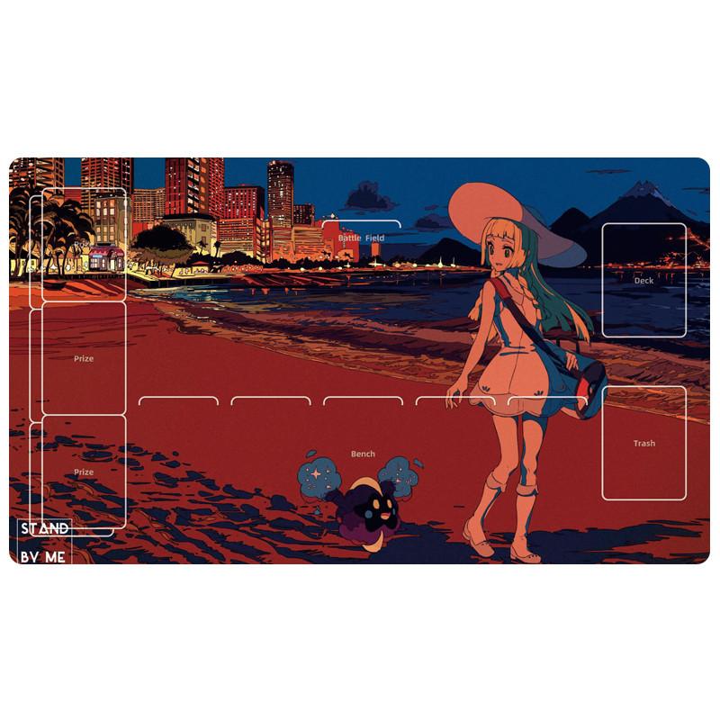 Pokemon Ptcg Card Mat Lillie Lucario Ash Ketchum XCm Anime Game Characters Self Made Diy Single Player Battle Cards Pad