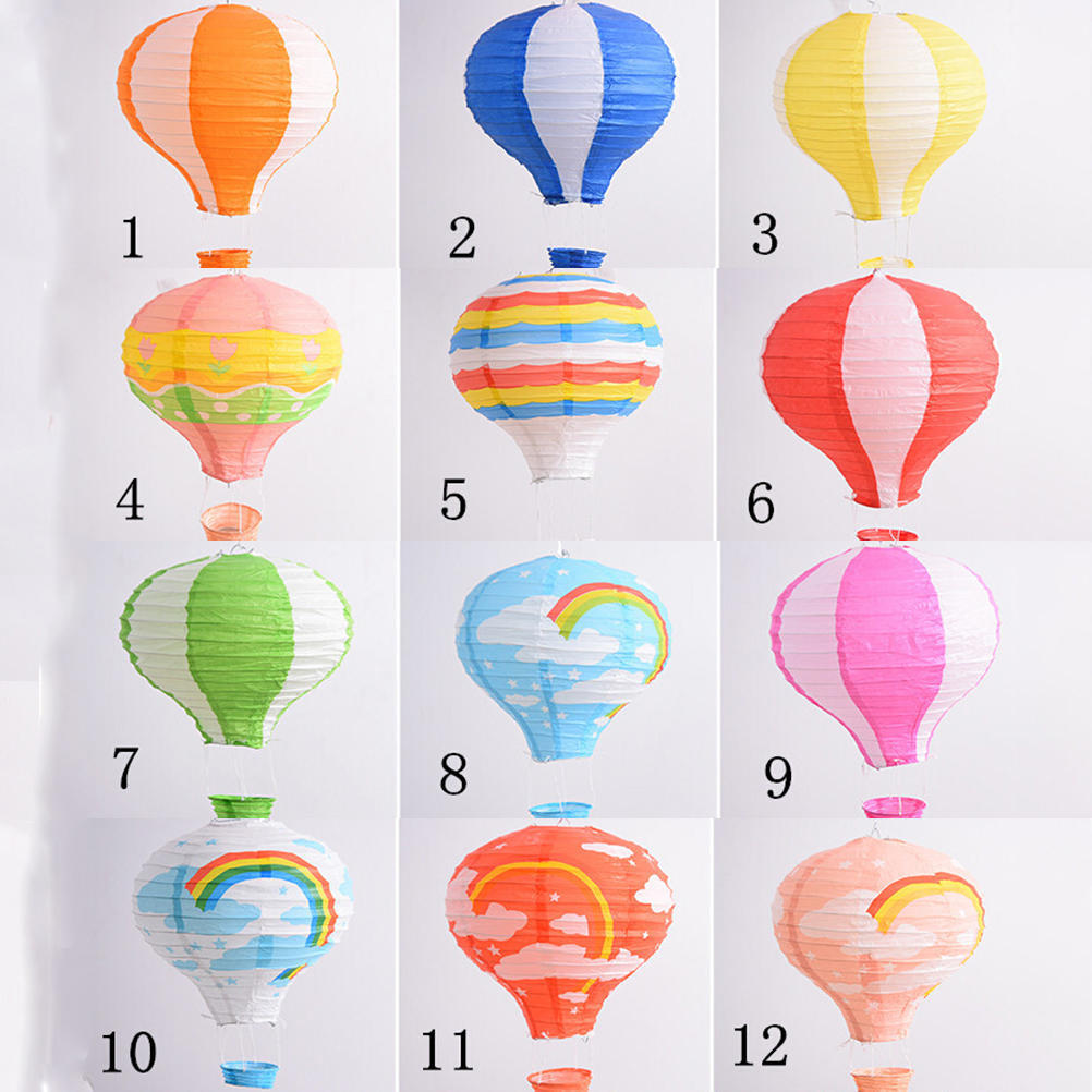 Hot Air Balloon Paper Lantern Double Color Stitching Rainbow Wedding Paper Lantern