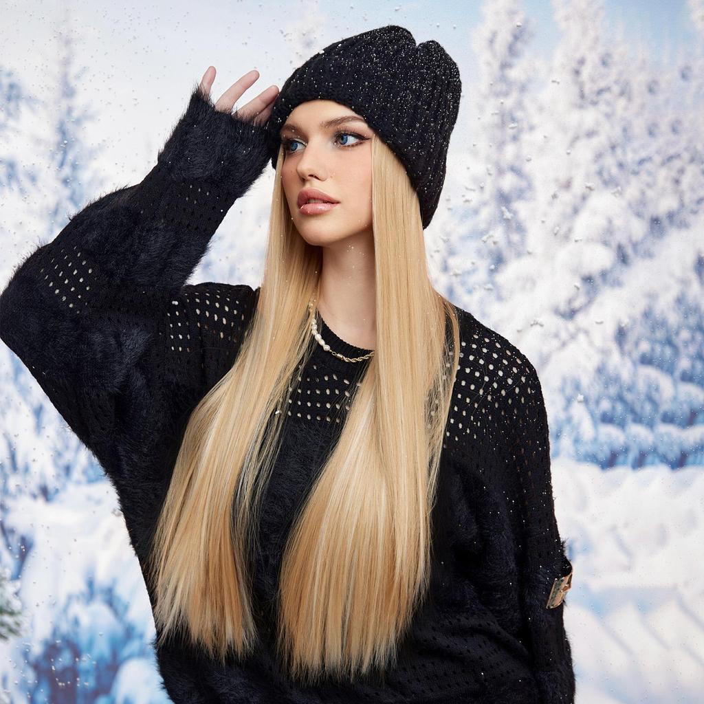 ALAN EATON Шляпа, парики, шапка с волосами, светлый цвет, парик, черная шляпа, соединение, синтетические наращивание волос для женщин, повседневная вечеринка, высокотемпературное волокно