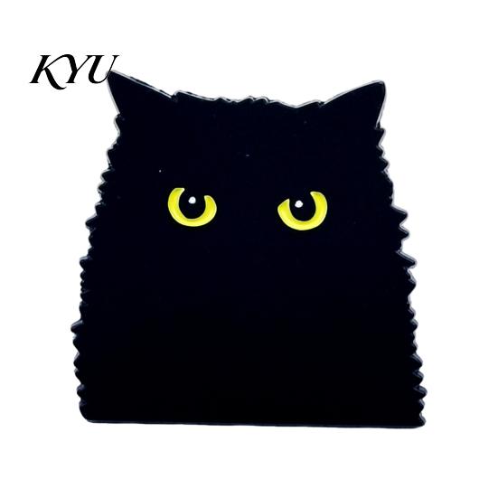 Брошь для любителей кошек, мультяшная черная булавка, эмалированная животная булавка на лацкан для воротников, декоративные булавки для мужчин, женщин, значок для одежды, сумок, шарфов, свитеров, холста