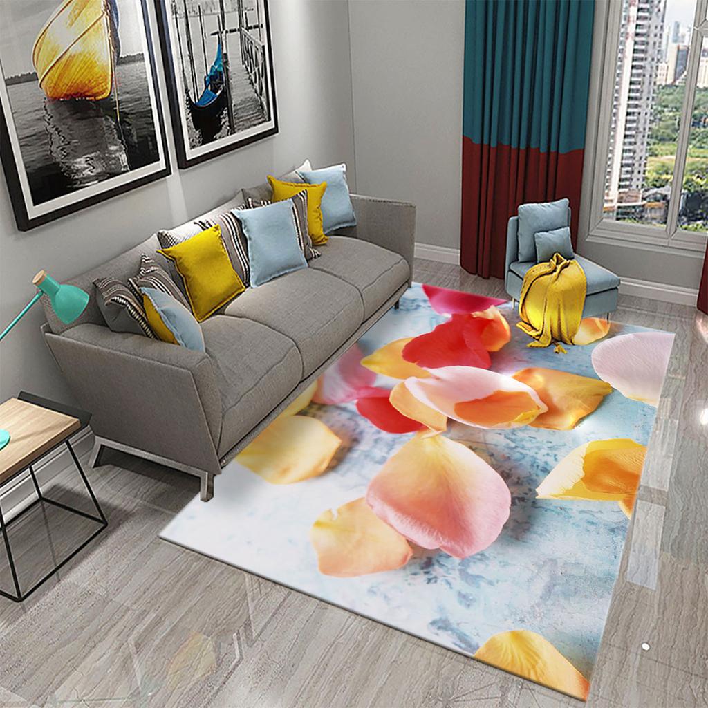 Нескользящий ковер для кухни, ванной комнаты, прихожей, гостиной, спальни, декоративный коврик, красочный ковер с лепестками