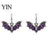Spooky Spider Web Earrings Gothic Bat Halloween Accessory, Vintage Punk Necklace, Viking Jewelry for Style Dangle Drop Cosplay Party Fashionable Sets