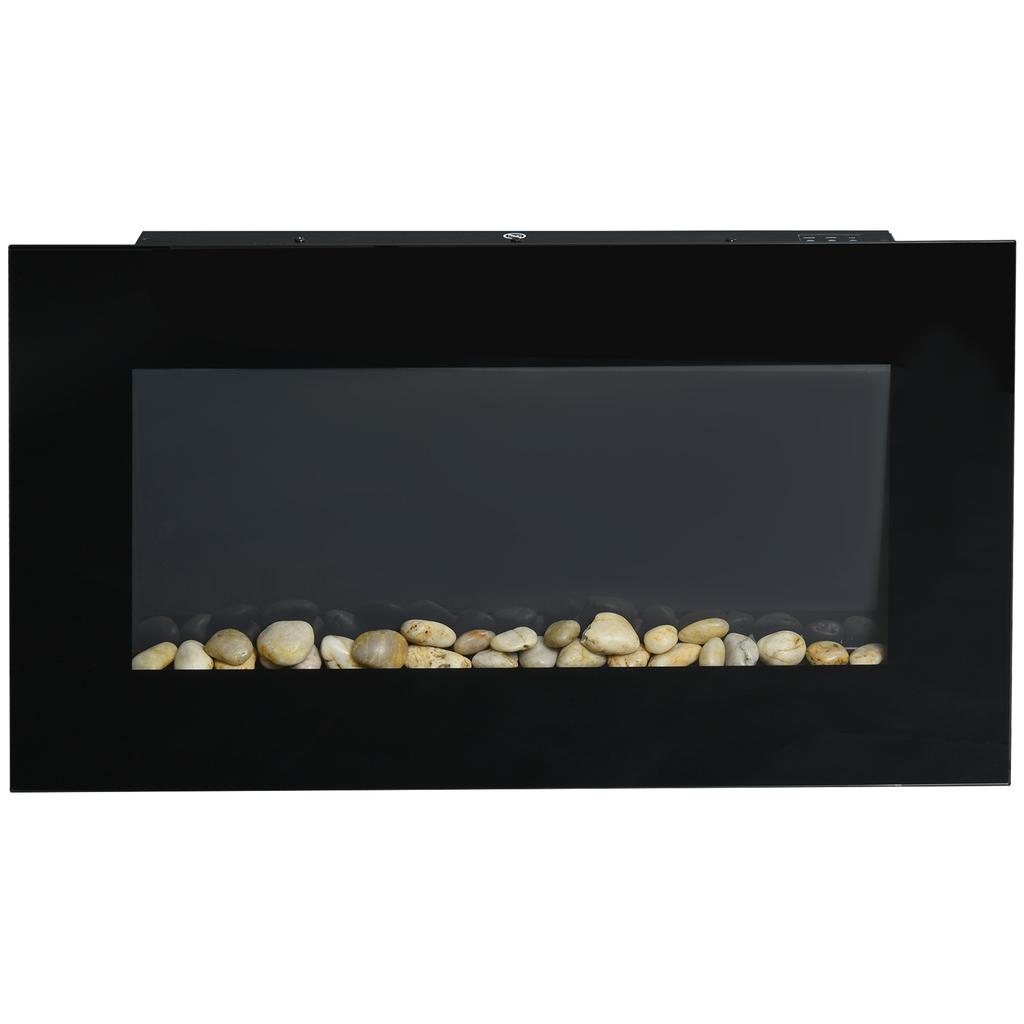 Electric Wall Fireplace, 1000W/2000W, LED Fire Effect, Remote Control, Stylish Look, with Heating Function