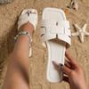 Wearing Instagram Trendy Woven Flat Bottom 36-43 Beach Shoes and Sandals for Women Outside Europe and America In Summer