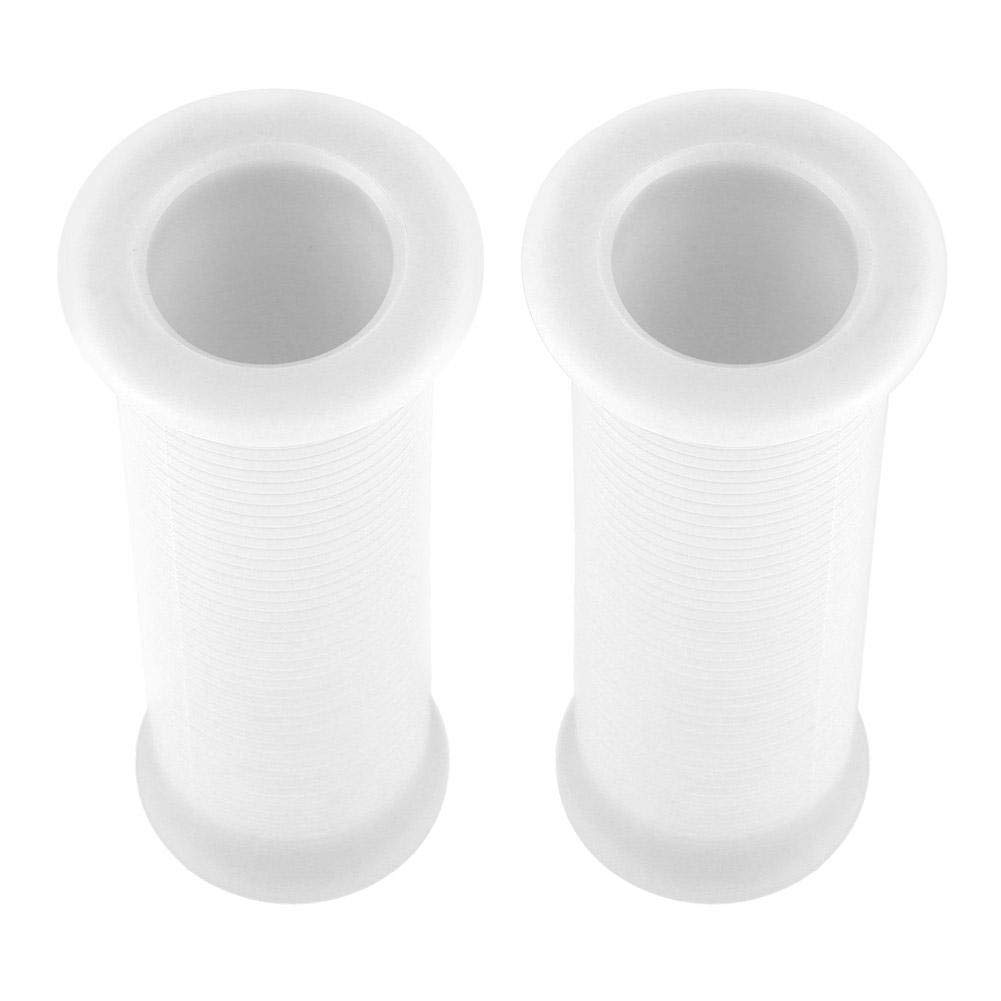 EBTOOLS Модификация мотоцикла Накладка на рукоятку руля, Пара универсальных мотоциклетных винтажных ТПУ рукояток для руля 1" 25 мм (белый)