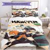 3pcs Duvet Cover Set (1*Duvet Cover + 2*Pillowcase, Without Core), Haikyu Print Soft All‑Season Bedding Set, Home Bedroom Decor Gift