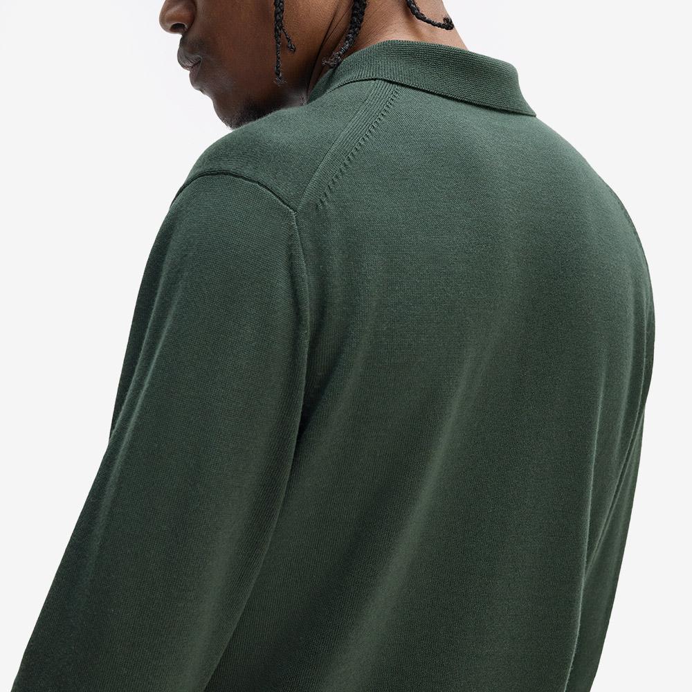 FRED PERRY [Sharp] Long Sleeve Classic Knit Shirt - Coat Green Afpm2534535-X89