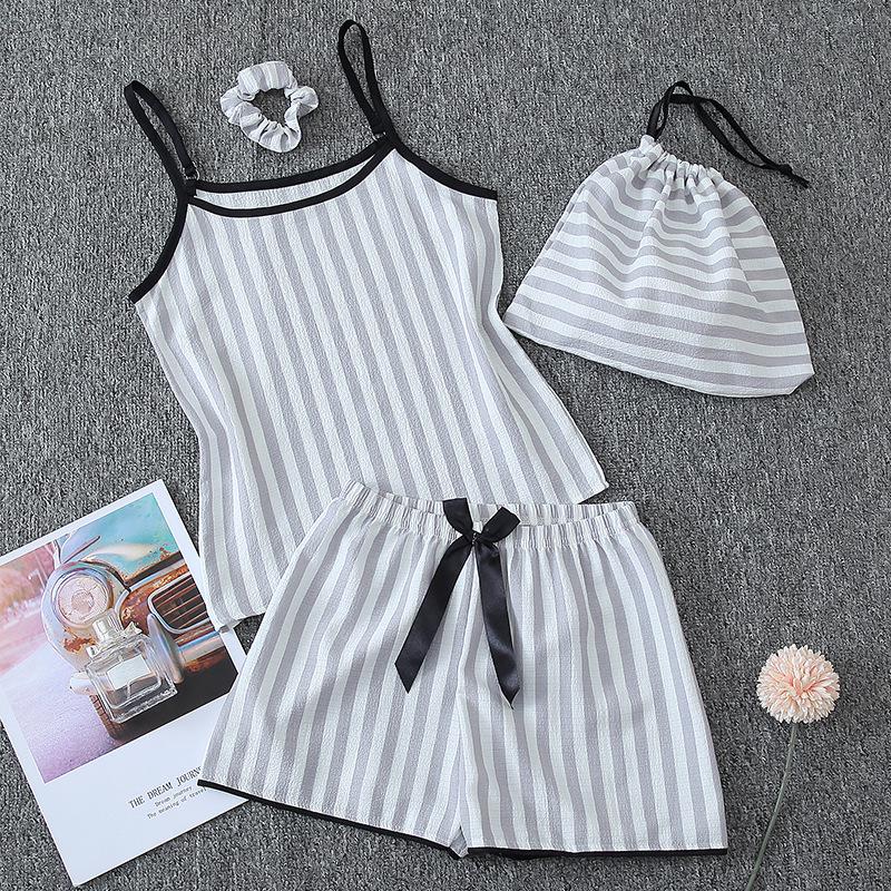 Комплект хлопковой пижамы для парного ношения родитель-ребенок - Женская майка и шорты с детской домашней одеждой из 7 предметов.