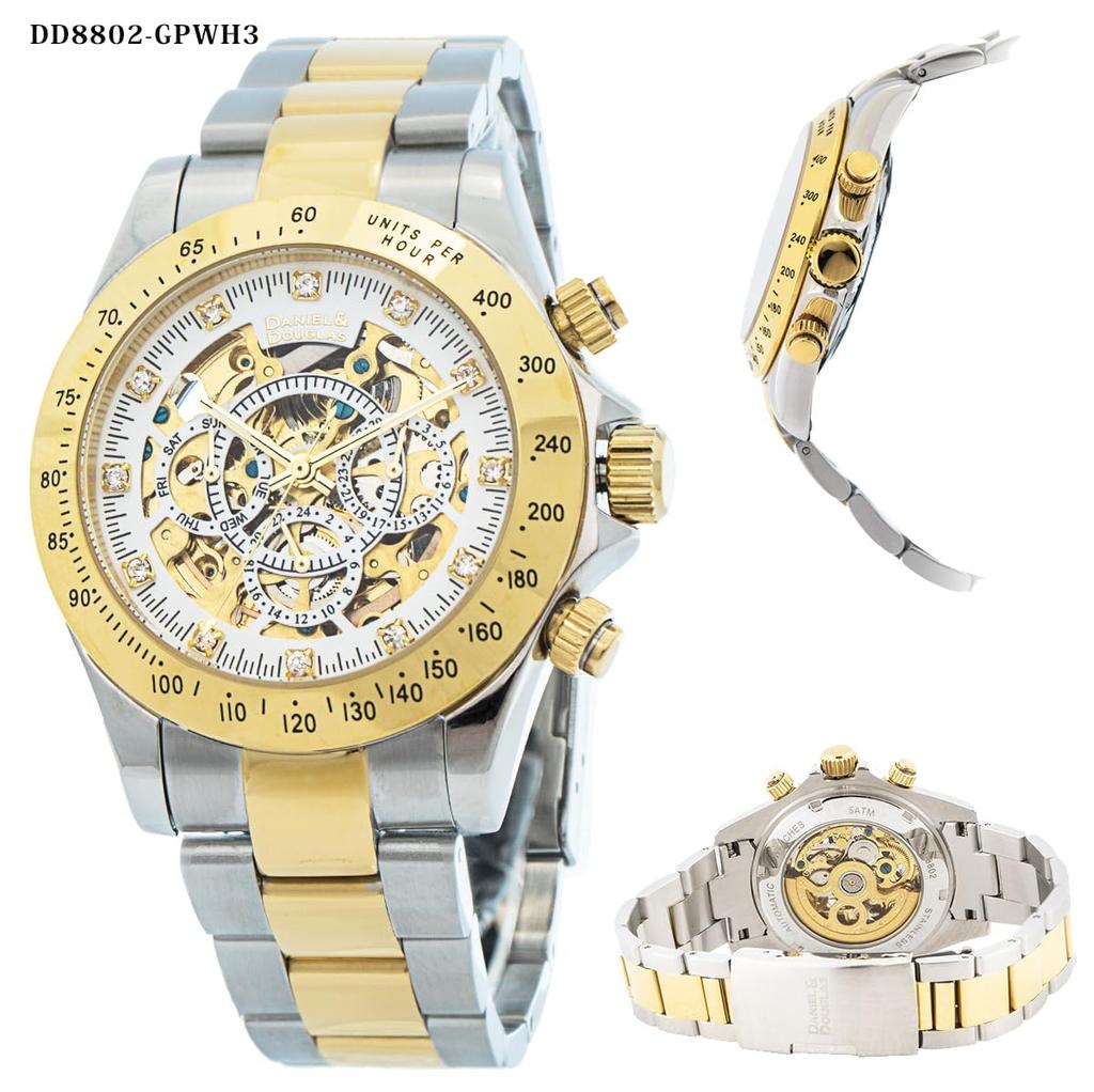 Часы механические с автоподзаводом DD8802 DANIEL&DOUGLAS (Дэниел и Дуглас) Мужской (DD8802-GPWH3)