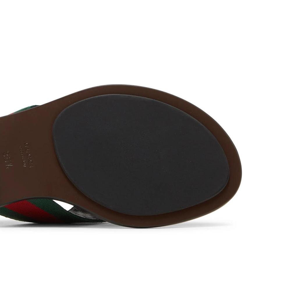Gucci Womens GG Web Sandal 'Black Green Red' (women's sizes) Black / Green / Red Flip Flops 612138 H9020 8476