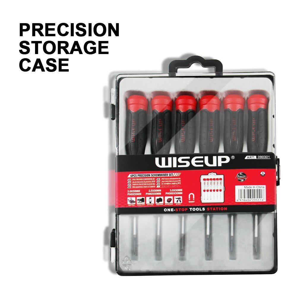 WISEUP 6 шт. Набор магнитных отверток с плоским и крестообразным шлицем, набор прецизионных отверток для ремонта телефонов, компьютеров, домашних многофункциональных инструментов
