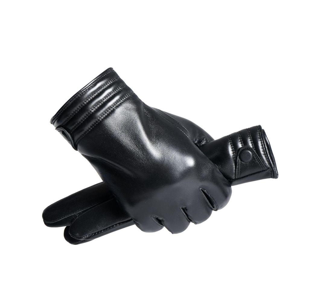 Мужские зимние перчатки из натуральной кожи с флисовой подкладкой - Теплые из овчины, деловой стиль