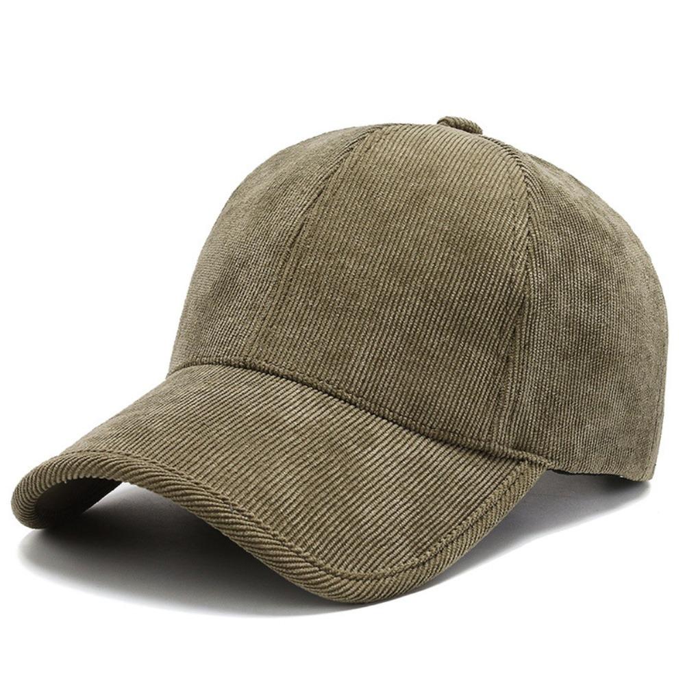 Breathable Winter Baseball Caps Solid Color Trucker Hats Simple Corduroy Cap Men