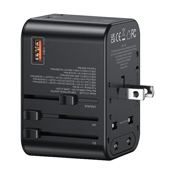Ładowarka sieciowa 65W USAMS 4w1 USB-A/USB-C Czarna