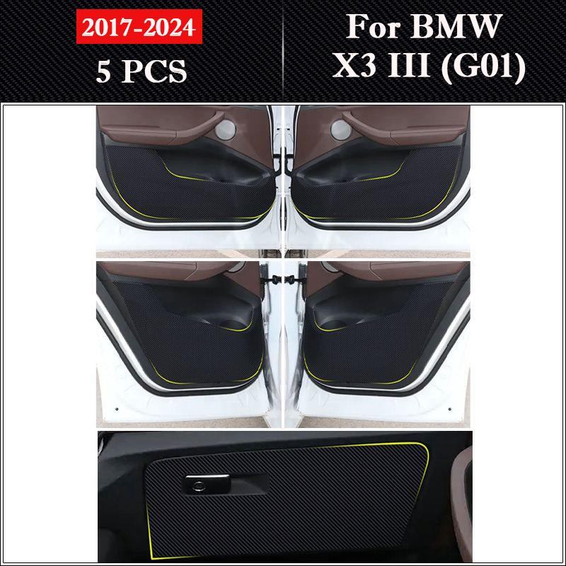 Для BMW X3 III G01 2017-2026 Автомобильные накладки на двери от пинков Кожаная защита салона Антигрязевые наклейки Коврики Автоаксессуары для декора