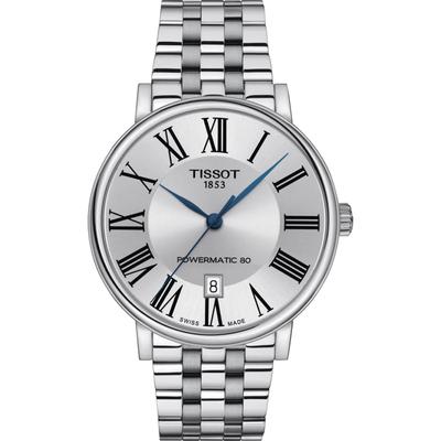 Часы TISSOT Carson с браслетом и серебристым циферблатом, T1224071103300, мужские, официально импортированные