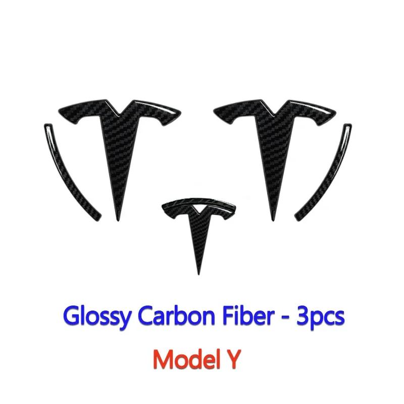 phbvg5 ABS Car Steering Wheel Rear Trunk Badge Overlay Sticker for Tesla Model 3 Model Y Front Hood Cover Emblem Modified Decoration
