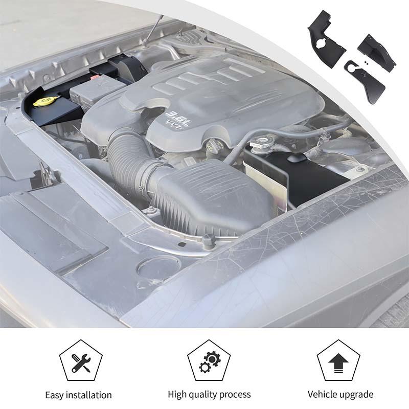 Car Engine Protective Cover Kit Wiper Spray Bottle Cover Plate Coolant Pot Cover For Dodge Challenger 2015 Up ABS Interior Accessories