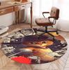 Puss in Boots Pattern Round Rug, Indoor/Outdoor Mat, for Picnic, Gameroom, Bedroom, Office, Living Room, Home Decor Carpet, Birthday Gift