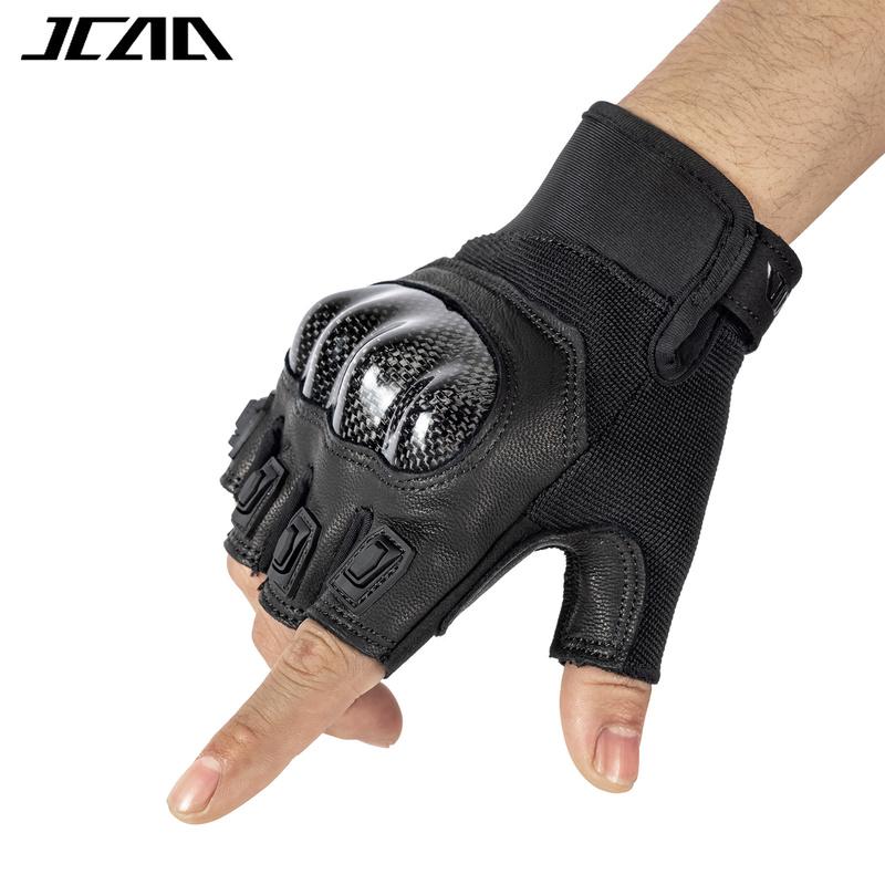 JCAA Motorcycle Half Finger Gloves Touchscreen Motocross Riding Gloves Wear-resistant Anti-fall ATV Motorbike Gloves Anti-slip