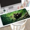 Magical Starry Woods Kitten Gaming Mouse Pad Glitter Star Black Cat Art Print Non Slip Mat For Home Office Desktop Accessories