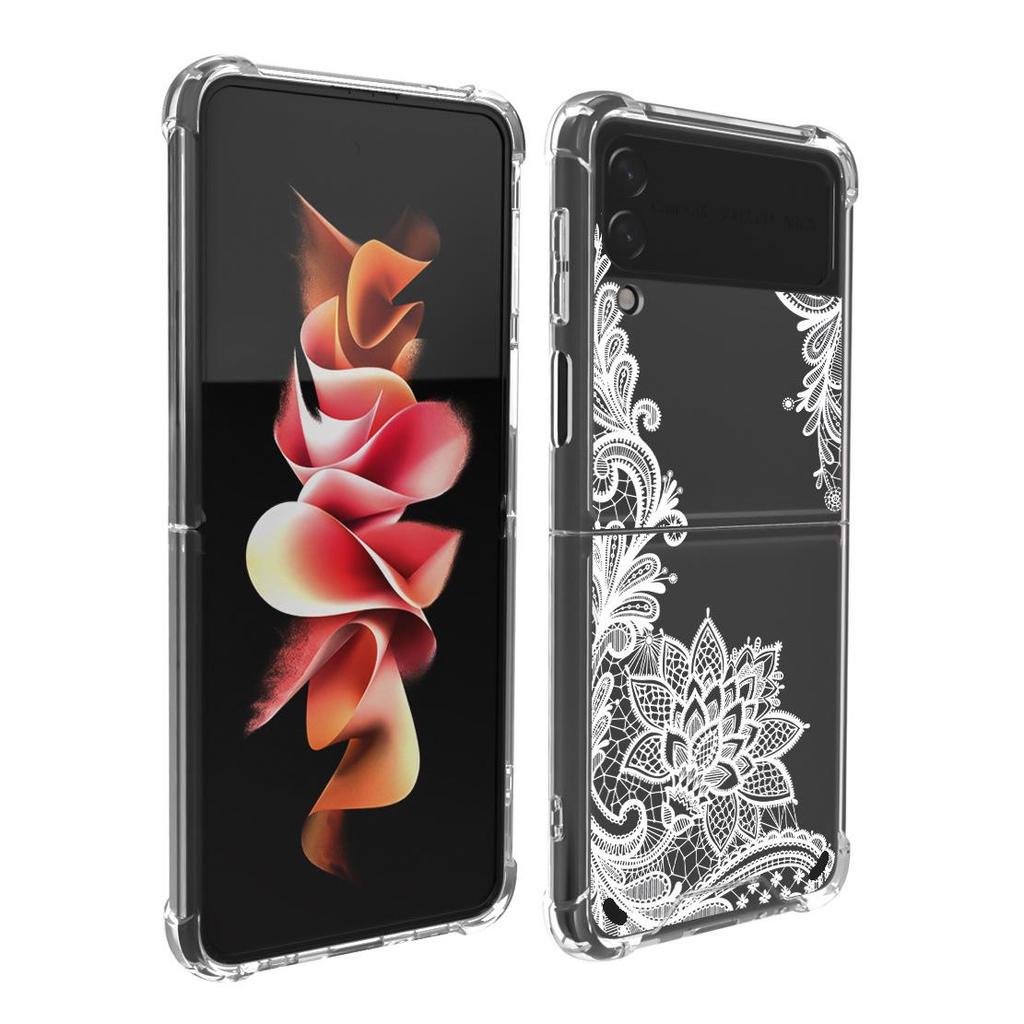 Чехол для телефона Samsung Galaxy Z Flip 5 Butterfly Lace 2-в-1 с материалом TPU+PC