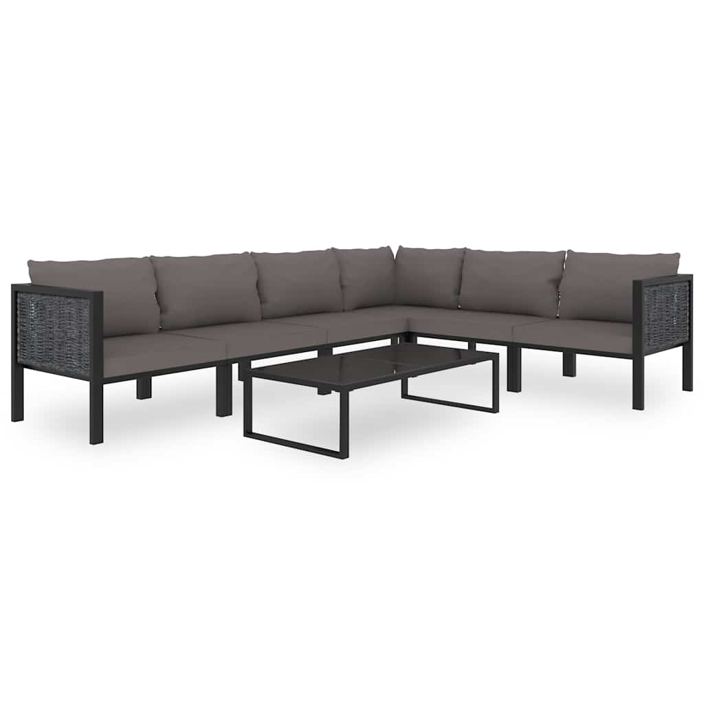 vidaXL Sofa-Eckelement mit Linker Armlehne Poly Rattan Anthrazit