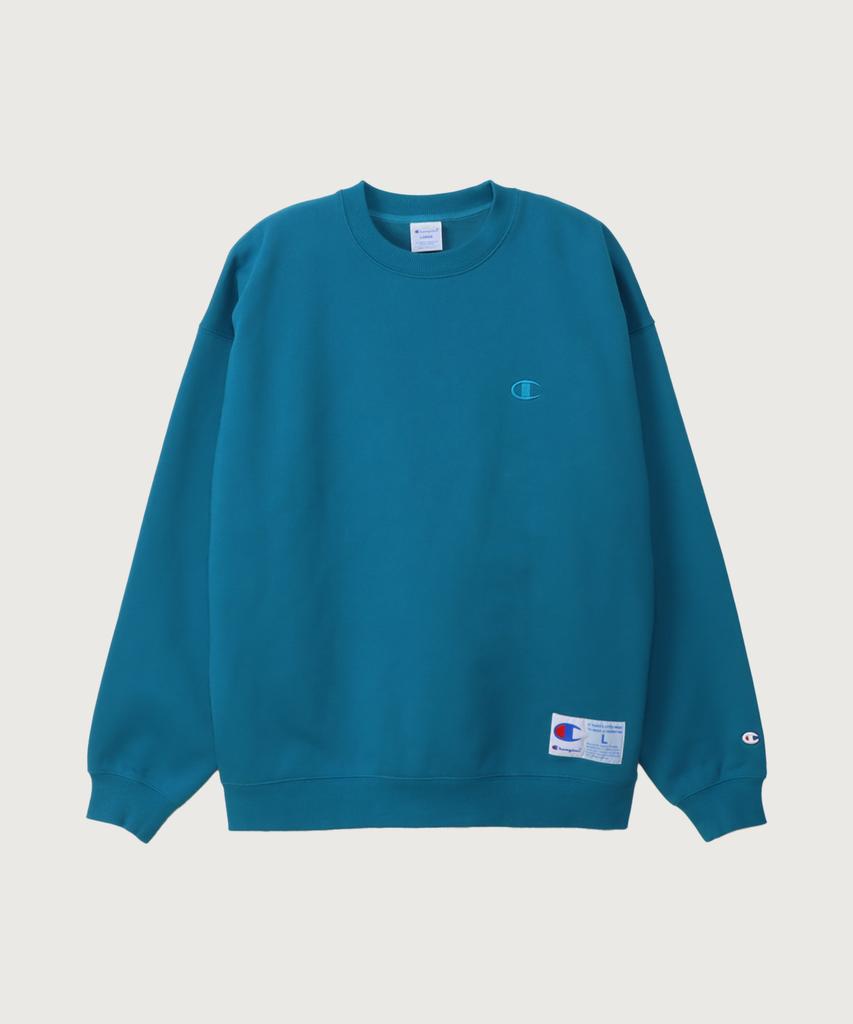 CHAMPION C Logo Oversized Jog Tag Sweatshirt Blue Green