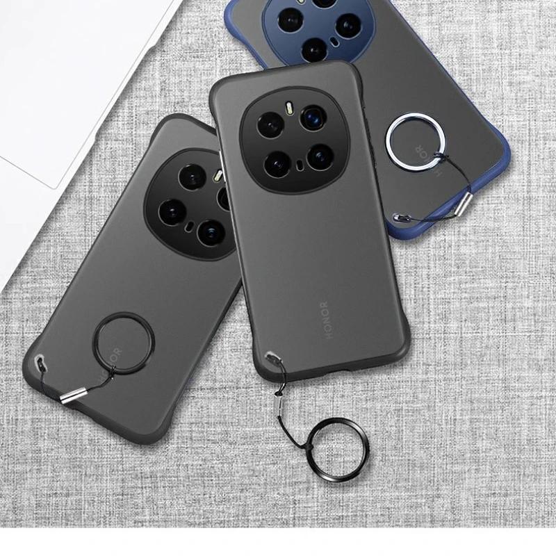 Для Honor Magic 7 Pro Magic7 Lite 6 Pro Матовый жесткий ПК полупрозрачный безрамочный чехол для телефона Huawei Honor X9C Smart X60 Pro чехол-держатель для кольца на палец