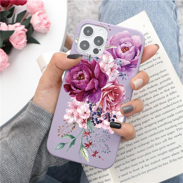 Чехол для телефона с цветком лаванды для Iphone Se3 2022 Se2 7 8plus X Xr Xs 11 12 13 14 Pro Max Mini 6 6s Plus противоударный мягкий чехол из ТПУ